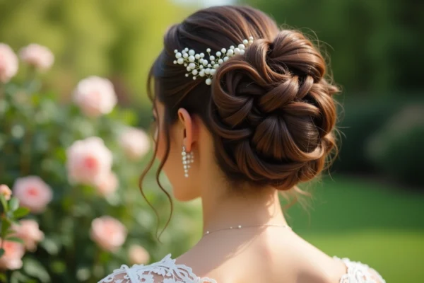 Stratégies pour un chignon de mariage volumineux et sophistiqué