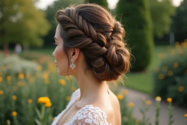 Sublimez votre coiffure de mariage avec un chignon entrelacé