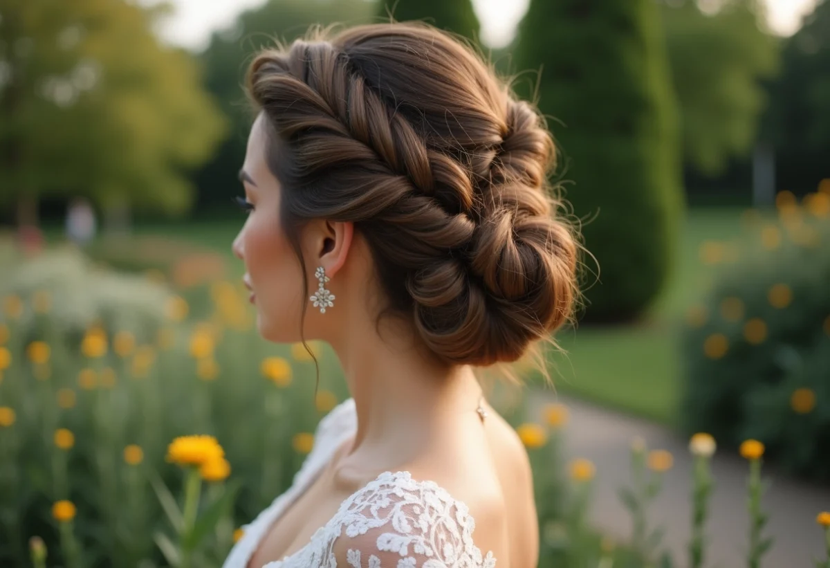 Sublimez votre coiffure de mariage avec un chignon entrelacé