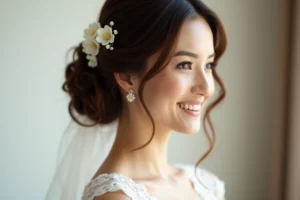 Coiffures cheveux mi-longs mariage : créations capillaires raffinées pour un look nuptial parfait