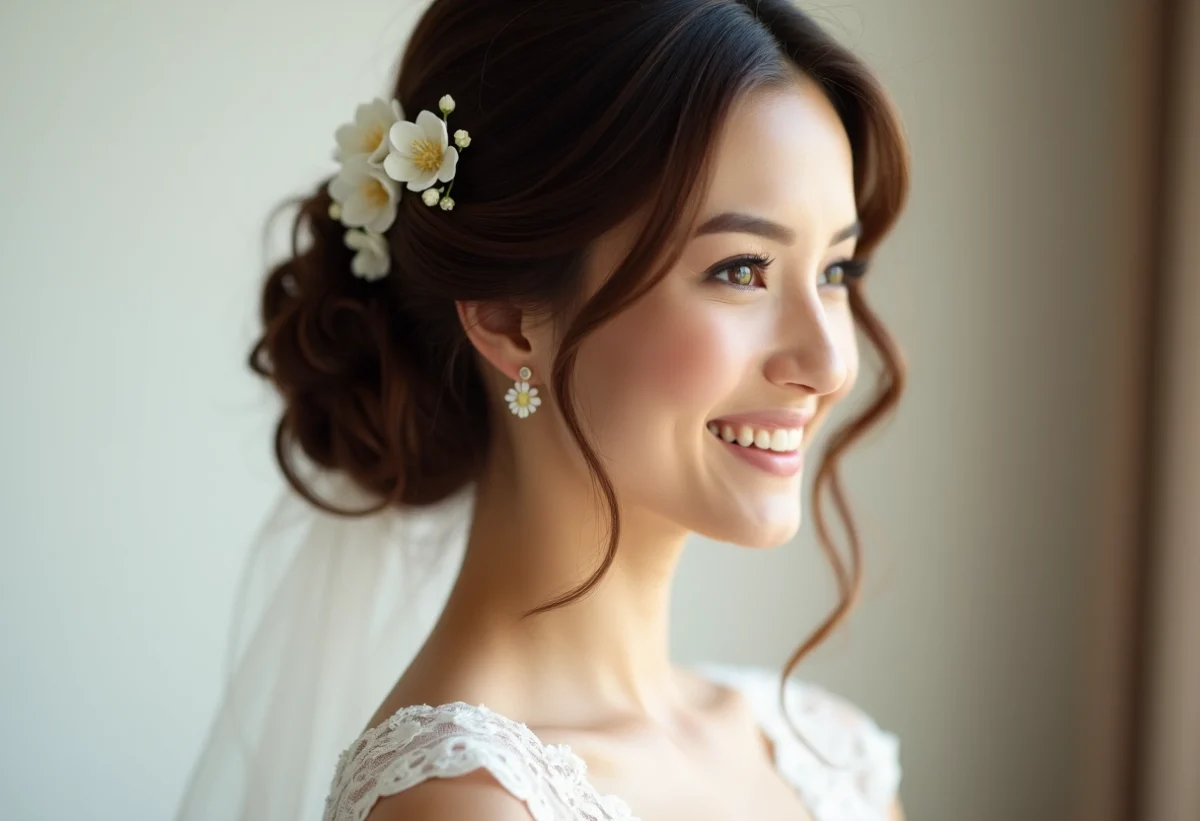 Coiffures cheveux mi-longs mariage : créations capillaires raffinées pour un look nuptial parfait