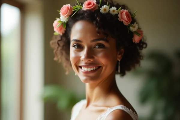 Coiffures nuptiales pour cheveux courts et bouclés : accessoiriser avec raffinement et élégance