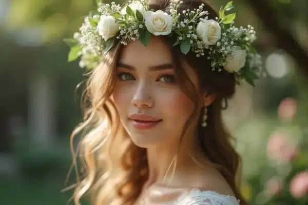 Sublimer sa coiffure de mariage avec des fleurs : les tendances incontournables