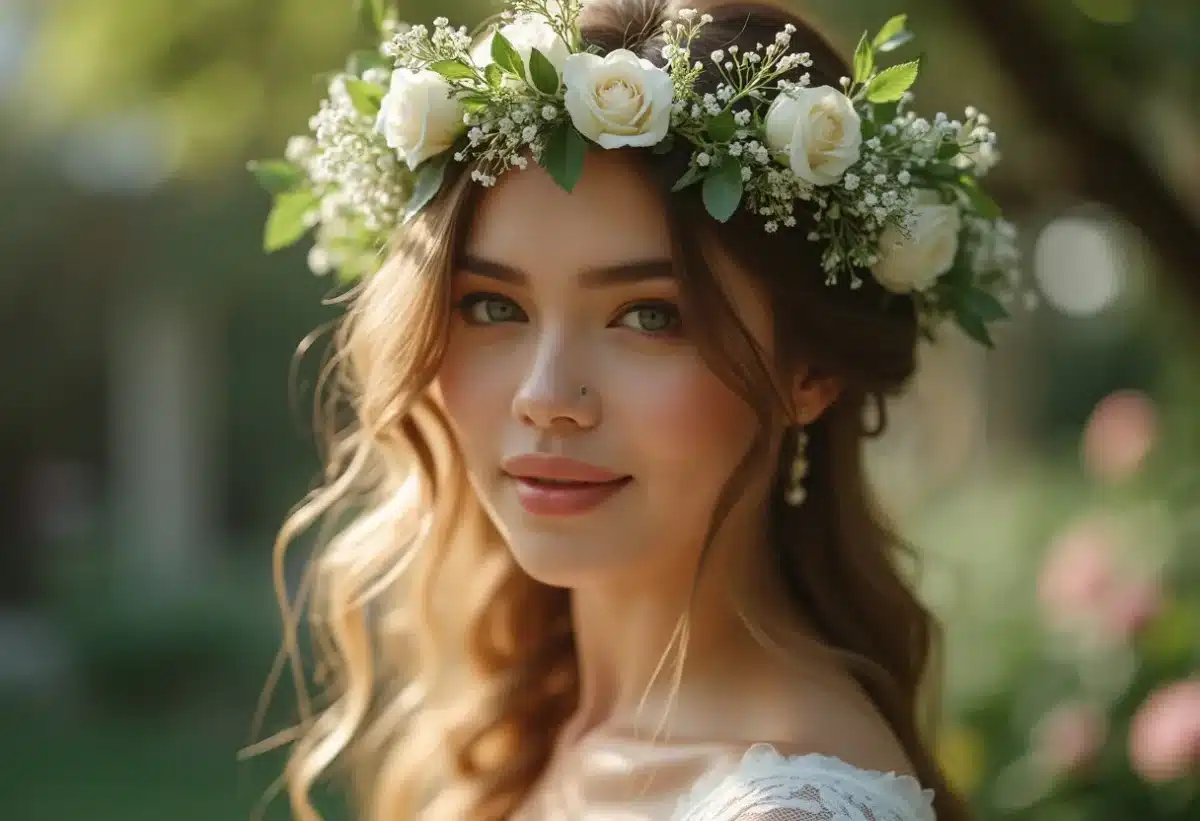 Sublimer sa coiffure de mariage avec des fleurs : les tendances incontournables